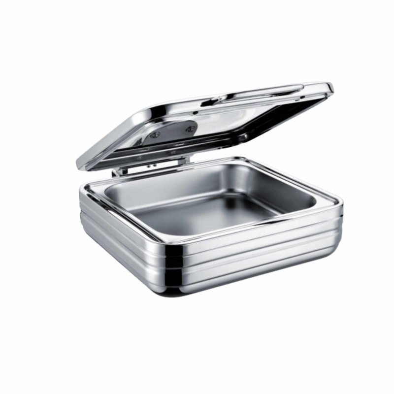 CHAFING DISH INDUCTION - SQUARE WITH GLASS LID 6LT - ELECTRO CHEF LUXELINE