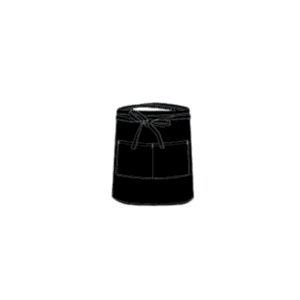 CHEFS UNIFORM - BLACK BAR APRON