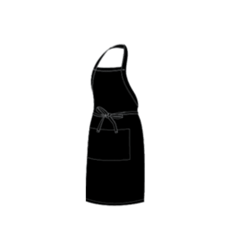 CHEFS UNIFORM - FULL BIB BLACK APRON