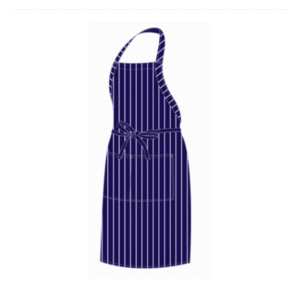CHEFS UNIFORM - FULL BIB BUTCHERS APRON BLUE STRIPE