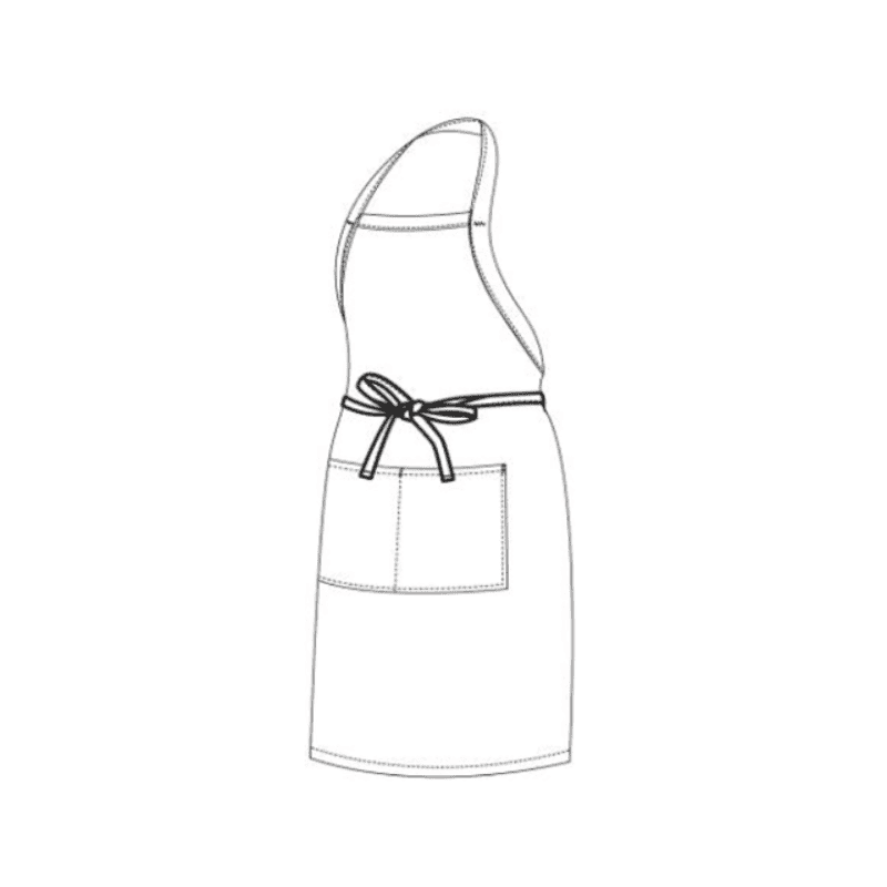CHEFS UNIFORM - FULL BIB WHITE APRON