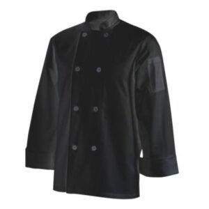 CHEFS UNIFORM JACKET BASIC LONG SLEEVE - BLACK - XX LARGE