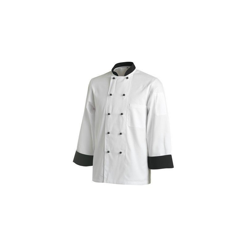CHEFS UNIFORM JACKET CONTRAST LONG SLEEVE - MEDIUM