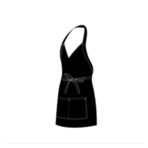 CHEFS UNIFORM - TUXEDO APRON - BLACK