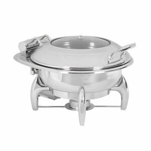 INDUCTION CHAFING ROUND DISH - WITH GLASS LID CHEFLINE