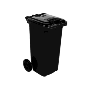 MOBILE REFUSE BIN 240lt - BLACK 'GENERAL WASTE'