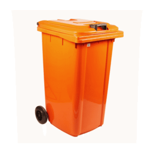 MOBILE REFUSE BIN 240lt - ORANGE 'PAPER WASTE'
