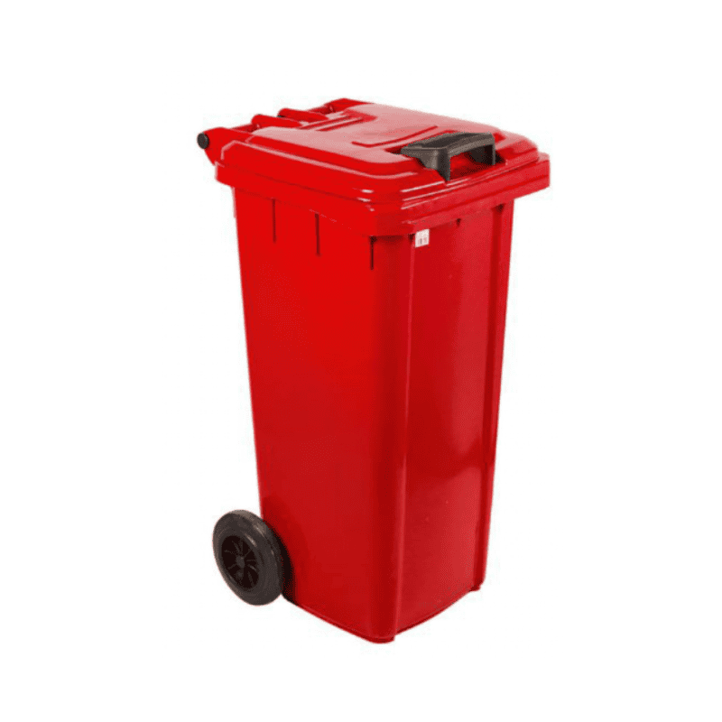 MOBILE REFUSE BIN 240lt - RED 'TIN CANS'