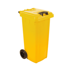 MOBILE REFUSE BIN 240lt - YELLOW 'PLASTIC WASTE'