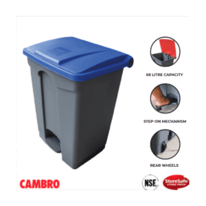 PEDAL BINS PLASTIC - 68L BLUE