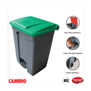 PEDAL BINS PLASTIC - 68L GREEN