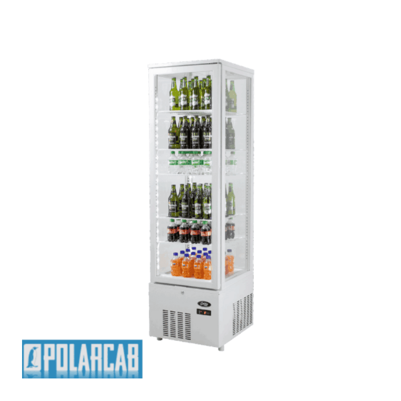 POLARCAB REFRIGERATED DISPLAY 4 SIDED GLASS - 278LT WHITE