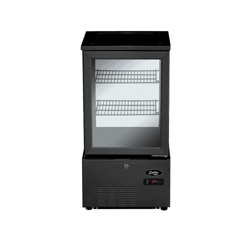 POLARCAB REFRIGERATED DISPLAY 4 SIDED GLASS - 58LT BLACK