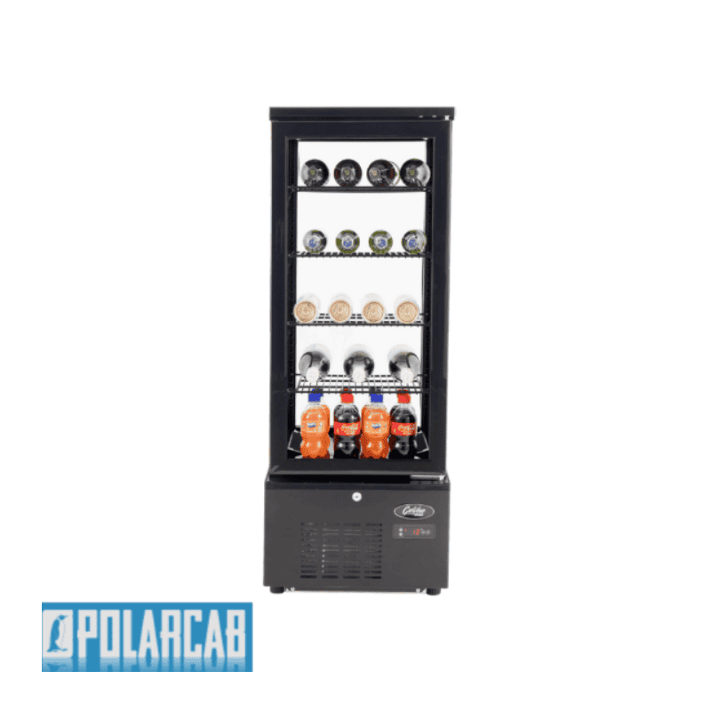 POLARCAB REFRIGERATED DISPLAY 4 SIDED GLASS - 98LT BLACK