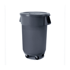 ROUND REFUSE BIN WITH FLAT LID - 120LT