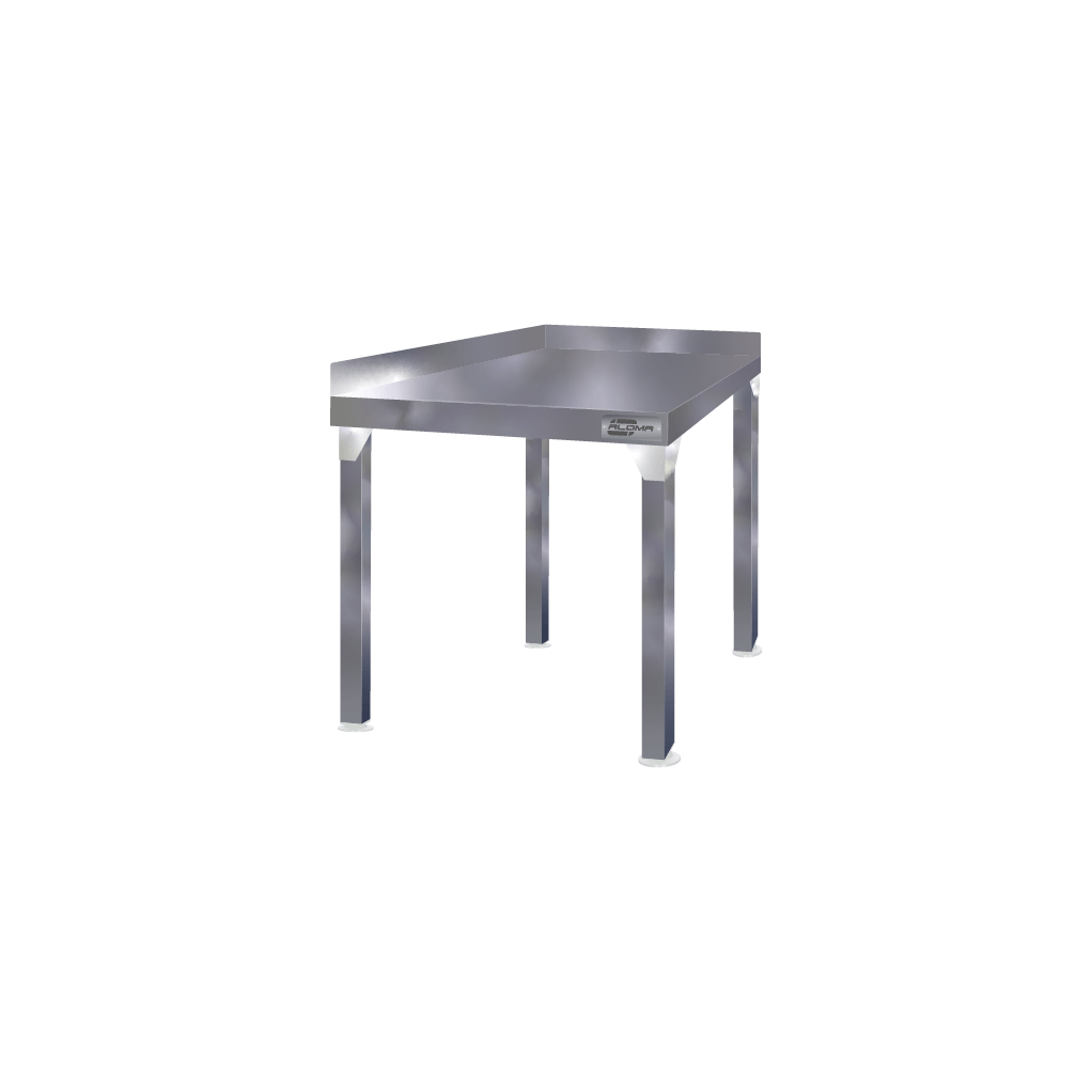 S/Steel Corner Table with Splashback - 650x650mm - Caterwize